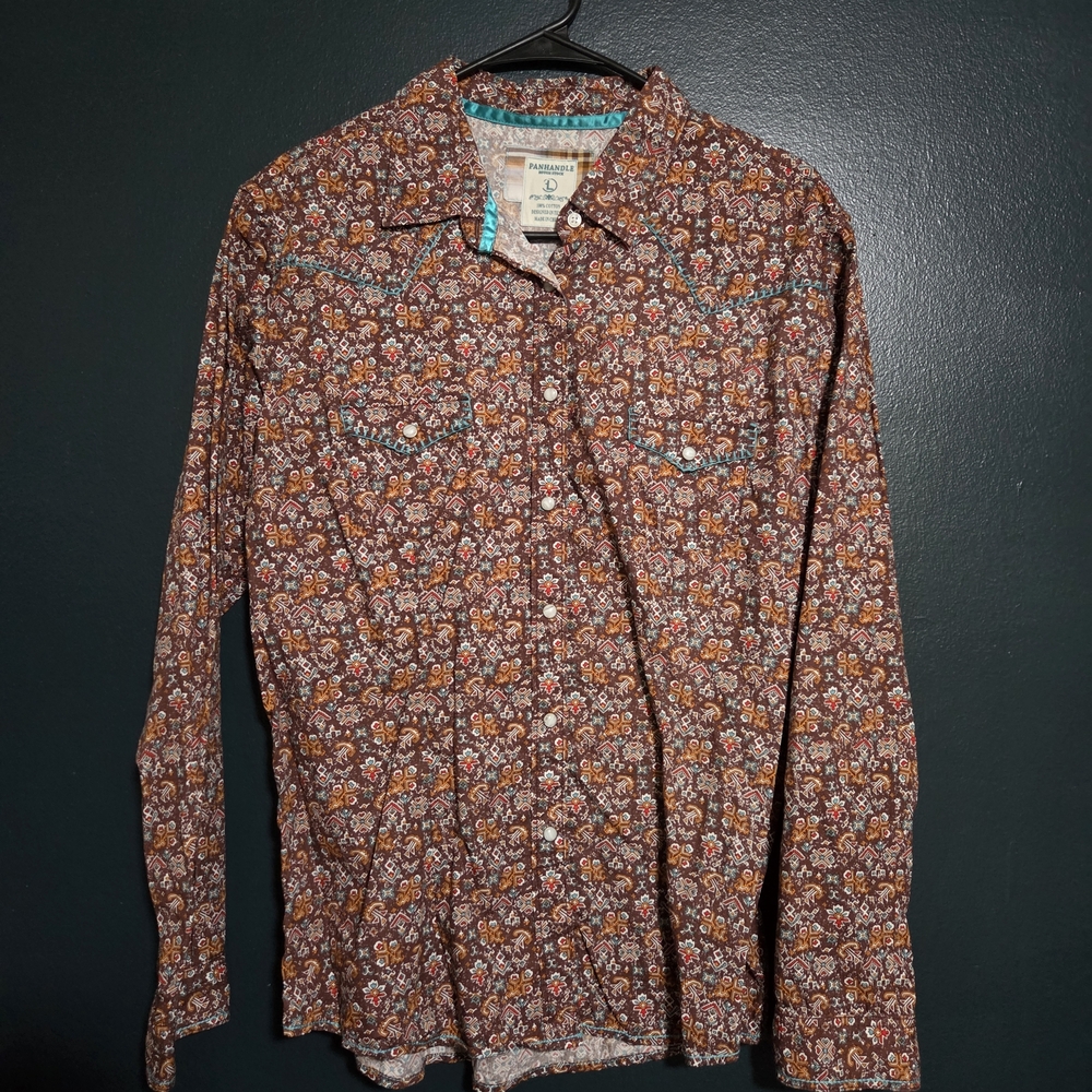 Floral Long Sleeve Pearl Snap